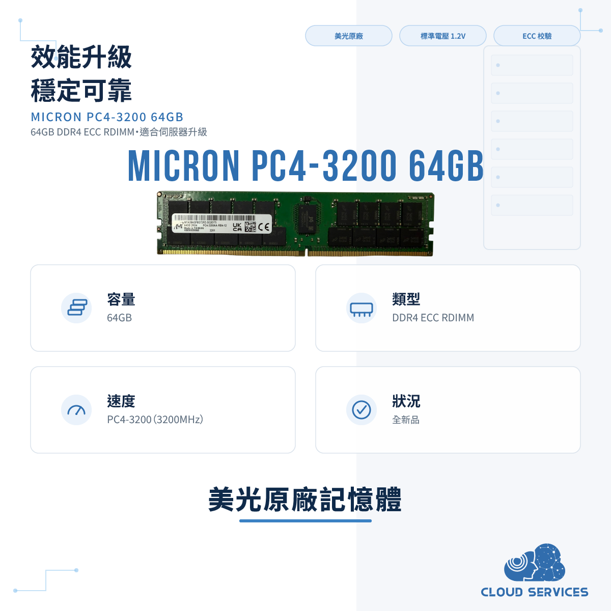 Micron 美光 64GB PC4-3200 DDR4