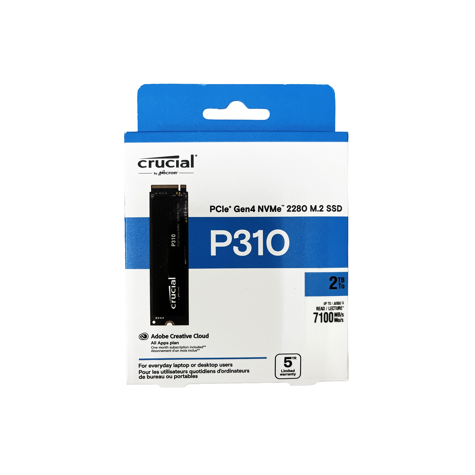 Micron_crucial 2TB SSD SATA R7100/W6000 MB/s CT2000P310SSD8 硬碟