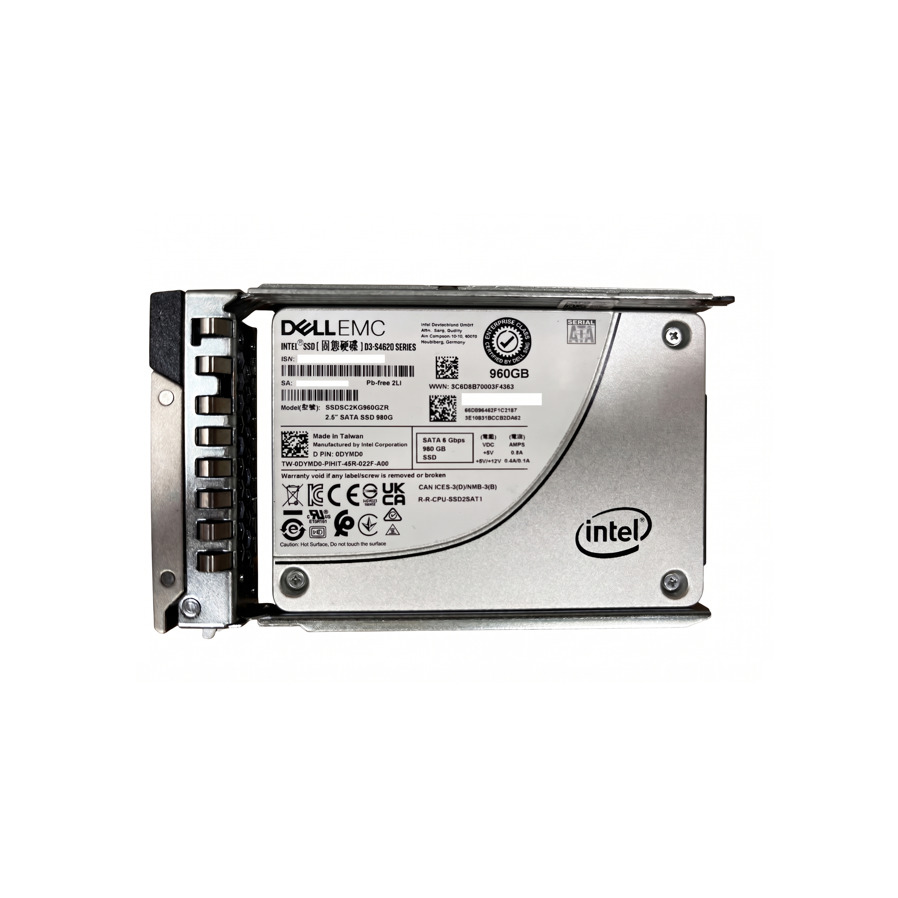 Dell 960GB SSD SATA 6Gbps SSDSC2KG960GZR 硬碟