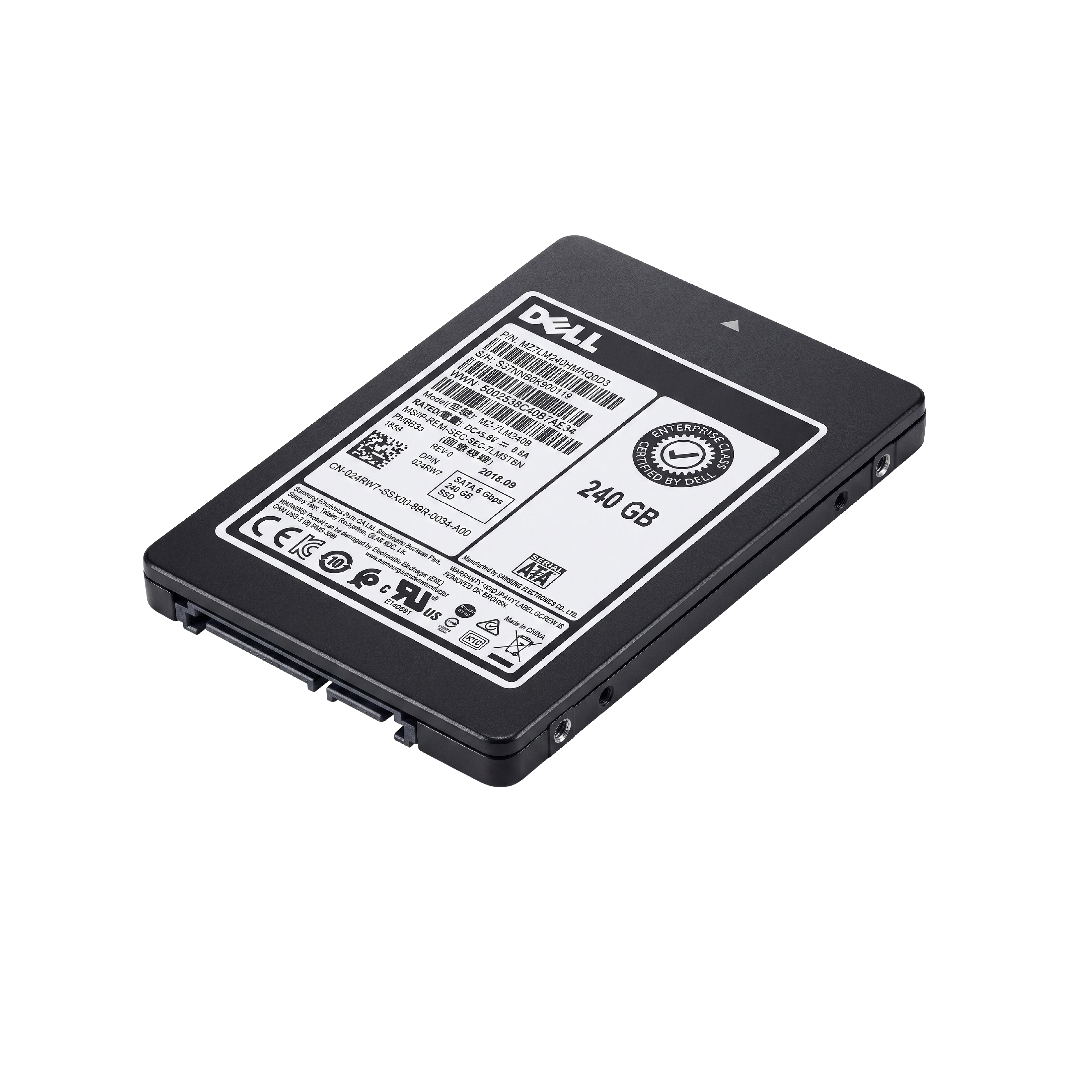 Dell 240GB SSD SATA 6Gbps MZ-7KM240B 硬碟