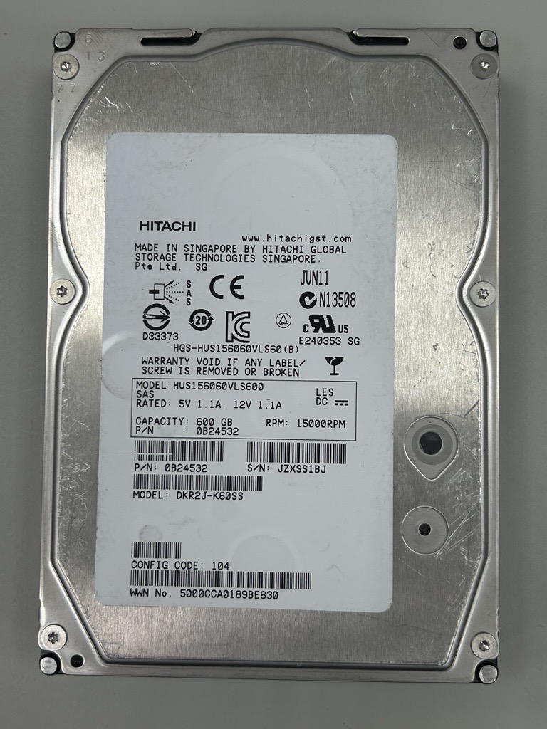 3.5" 600GB HDD SAS HUS156060VLS600 硬碟 HITACHI