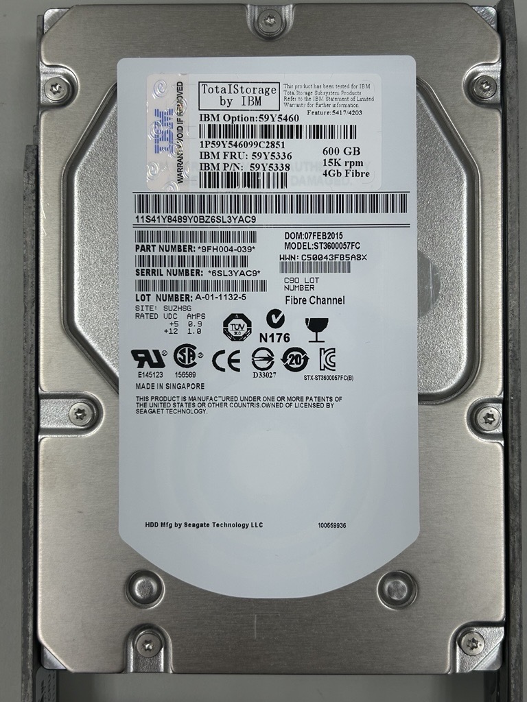 3.5" 600GB HDD SATA 4Gbps ST3600057FC 硬碟 IBM