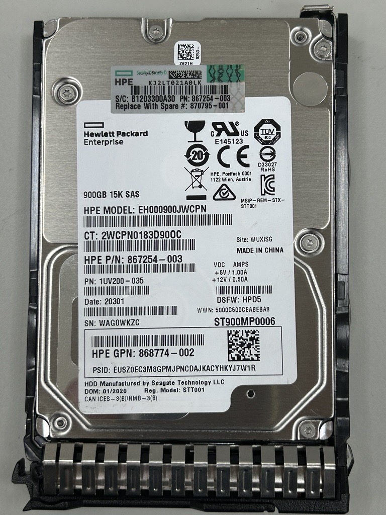 2.5" 900GB HDD SAS EH000900JWCPN 硬碟 HP