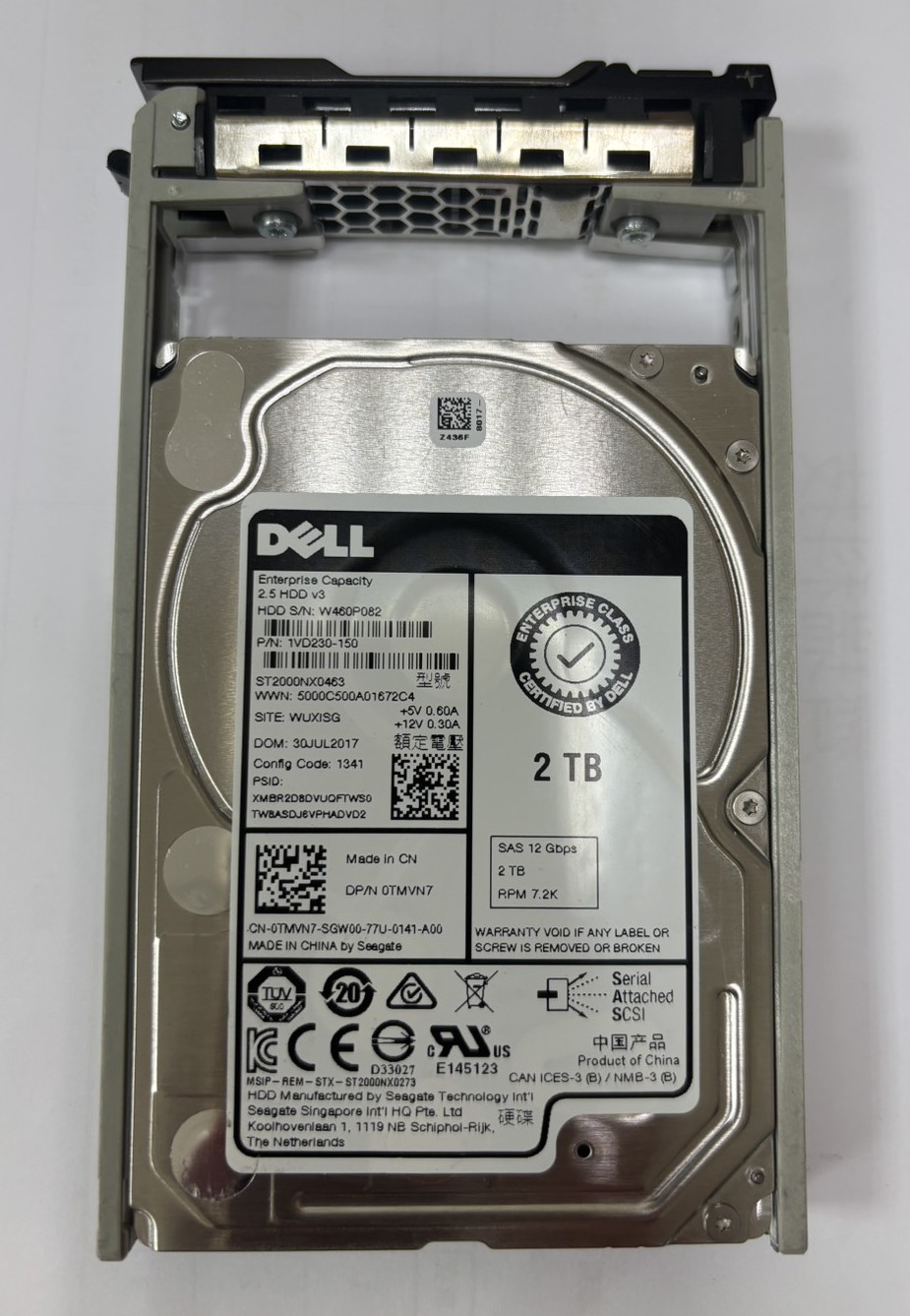 2.5" 2TB HDD SAS 12Gbps ST2000NX0463 硬碟 Dell