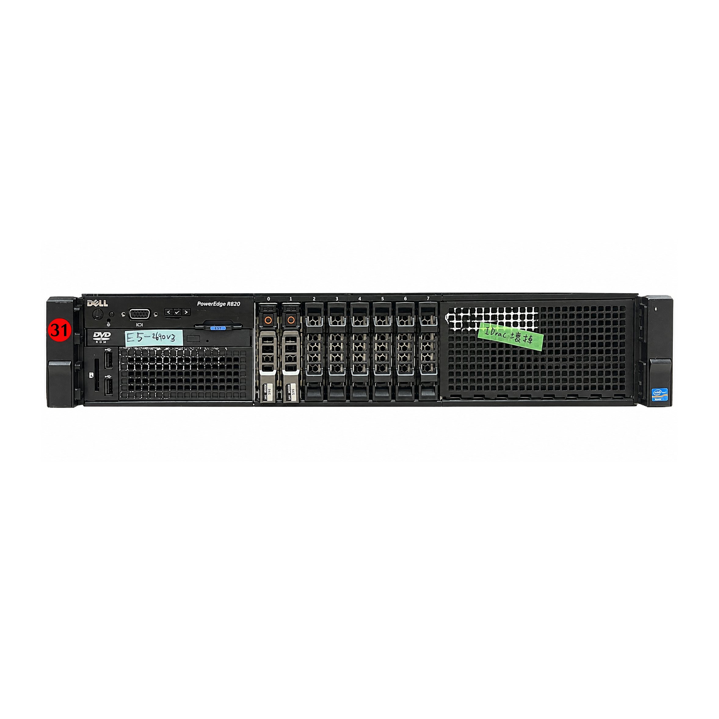 Dell R820 ( E5-4620V2x2, DDR4 16G 2666x4, 300Gx2, 1100Wx2 )